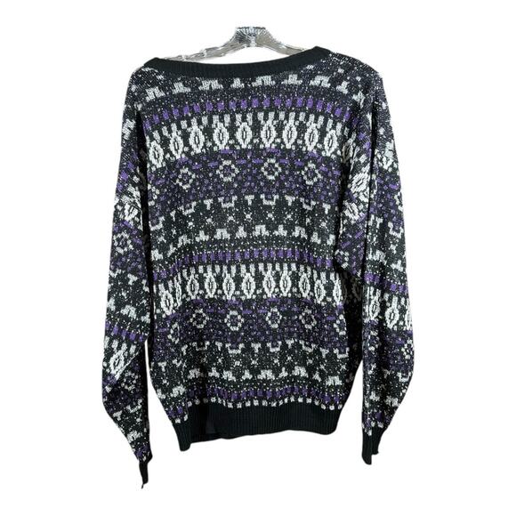 Vintage 80’s Geometric Print Grandpa Sweater - Picture 2 of 3